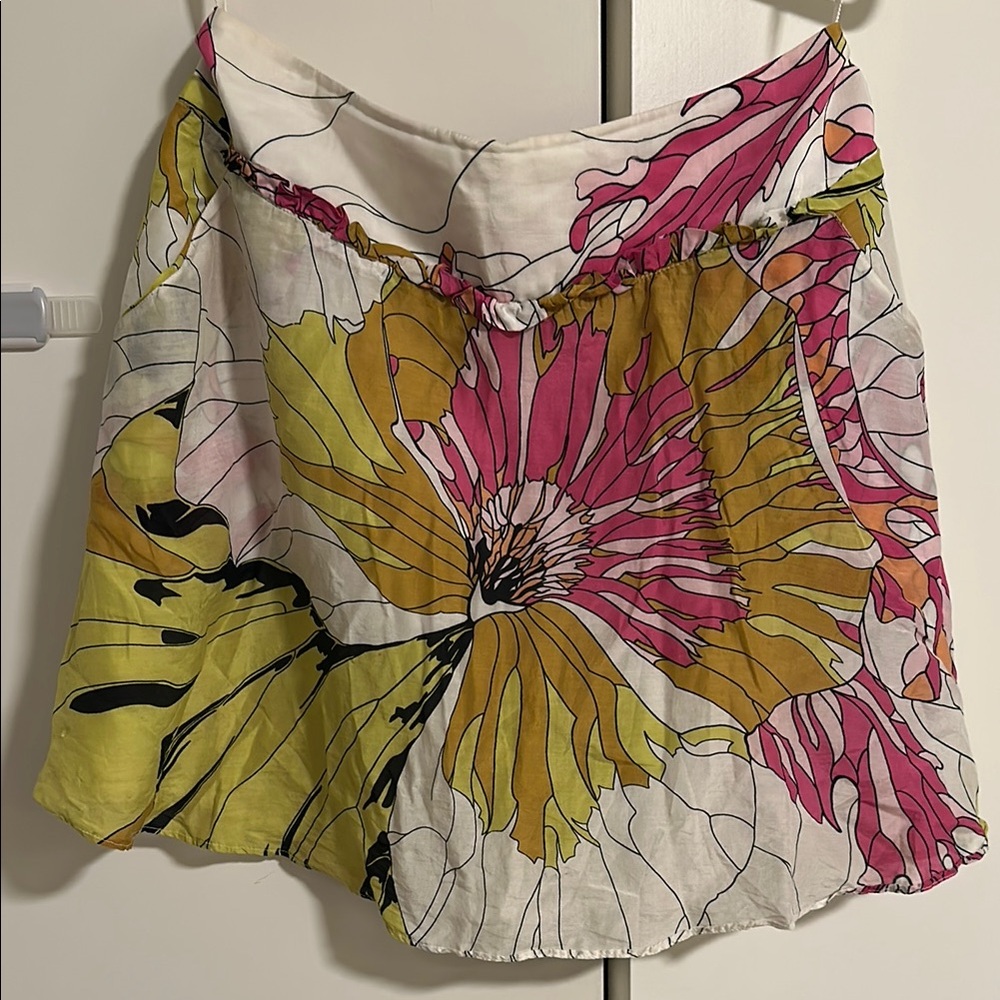 Floral Print Mini Skirt - Multicolor